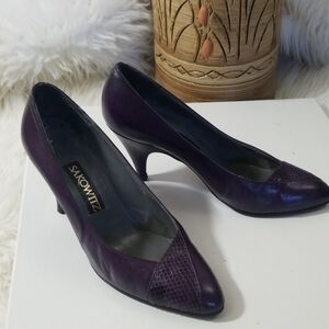 VTG SKAKOWITZ 052059 Purple Heels Shoes Size 7 AA